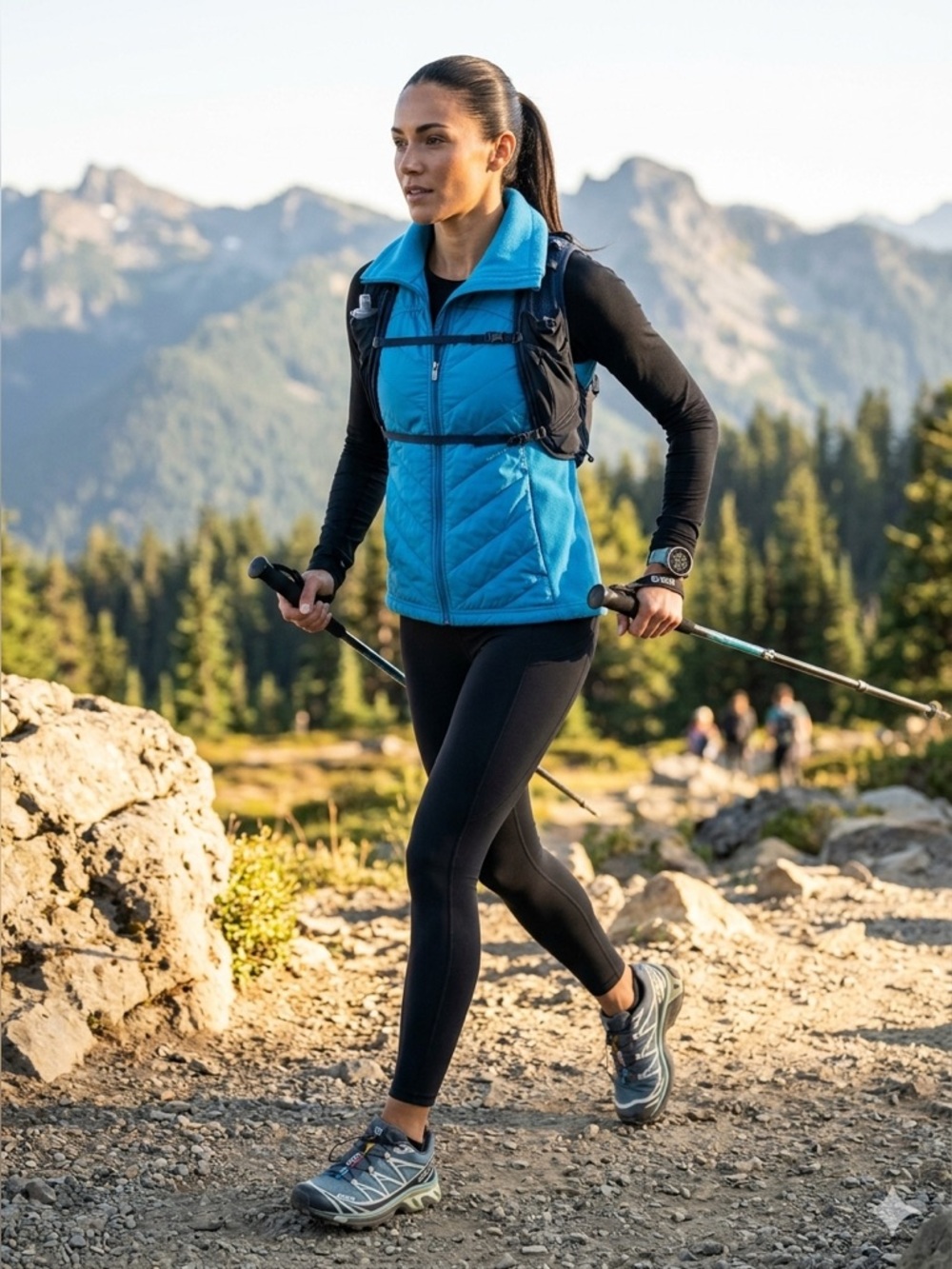 Columbia Women's Sportswear Vest Full Zip Pockets Small Blue Quilt Outdoor Chic